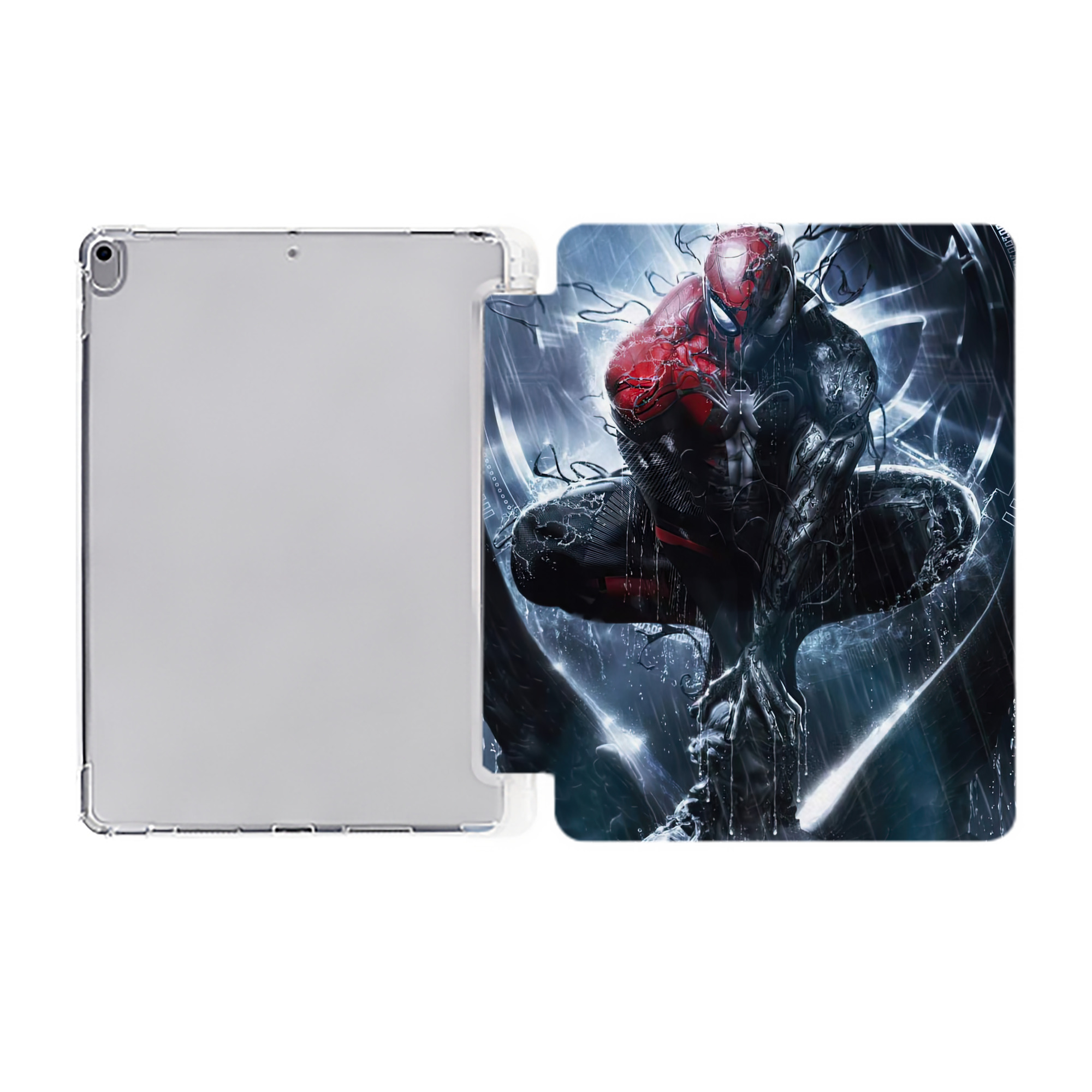 （画像用） Spider Man スパイダーマン IPad ケース ペン収納付き 三つ折りスタンド PUレザー×シリコン 対応機種9.5/10.5/10.9インチ